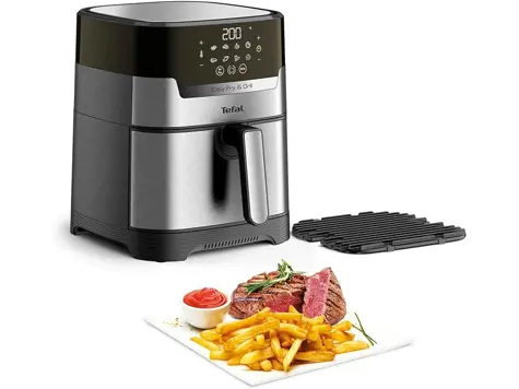 Tefal EY505D Easy Fry & Grill Deluxe - Freidora de Aire 2 en 1 - 4.2L - Acero Inox