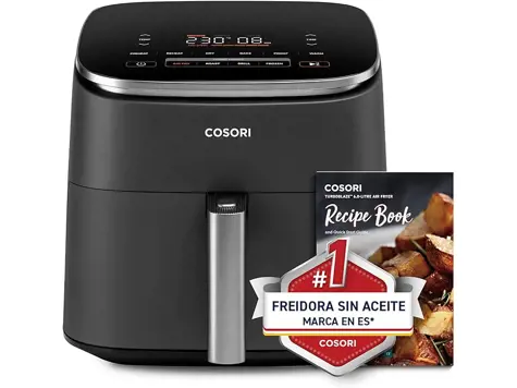 Freidora de Aire COSORI Turbo Blaze™ 6L, 46% Más Rápida, 9 en 1 con 117 Recetas, 1725W.