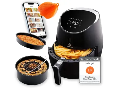 NUTRI-FRYER XXL 5L 2000W Sin Aceite - MARCA ALEMANA - Accesorios + App-recetas